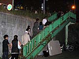 豊平川花火への階段
